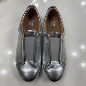 Fitflop Women's Silver Slip-On Sneakers